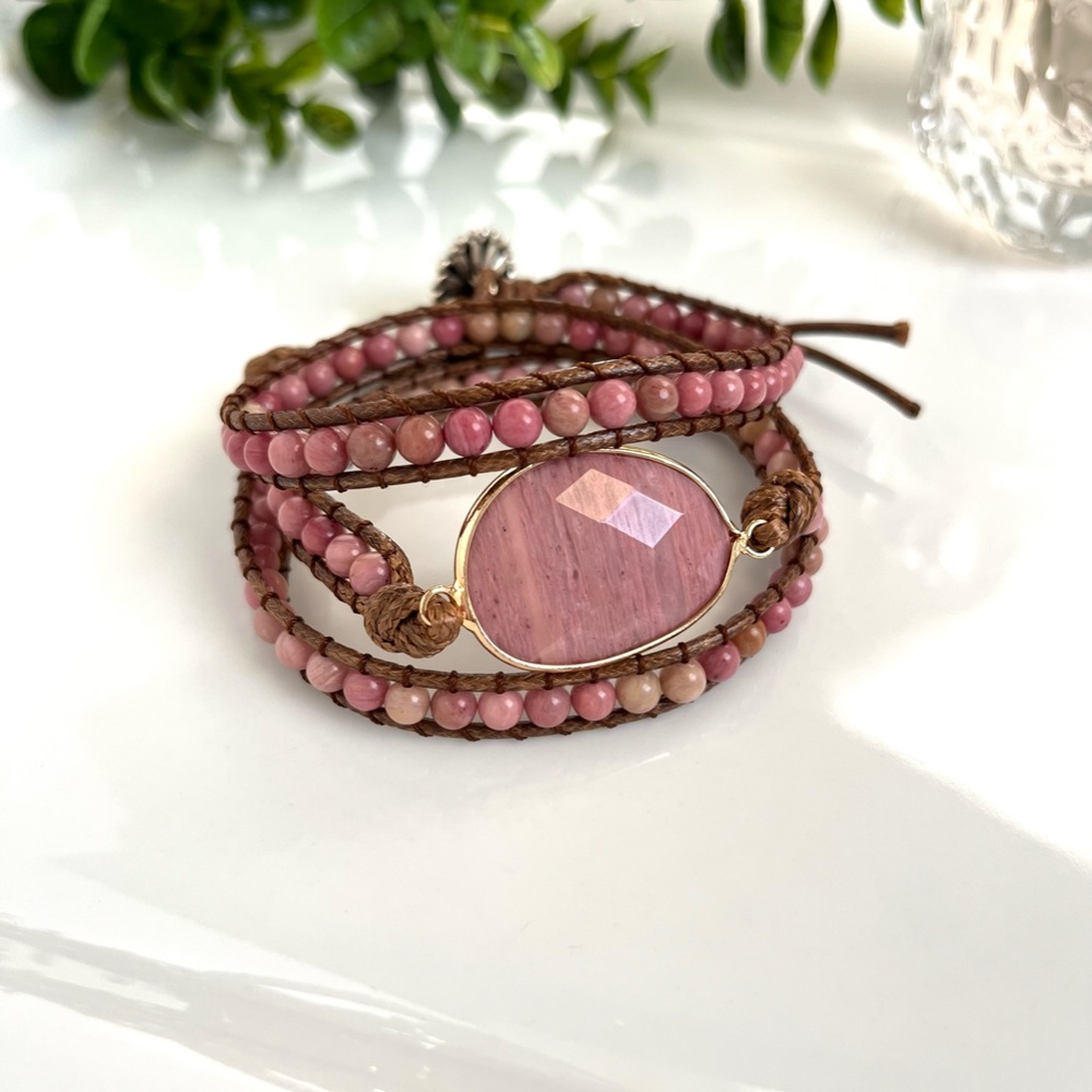 Bohemian Stone Bead Wrap Bracelet NWT